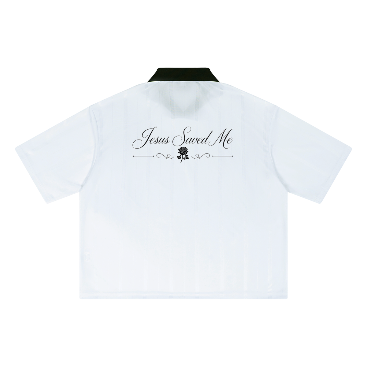 “Jesus Saved Me”  Striped Boxy Soccer Jersey